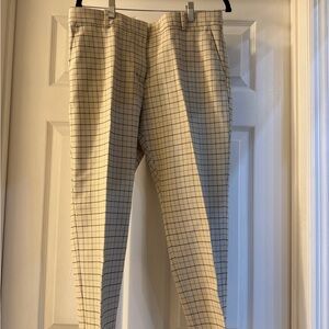 Ann Taylor Women’s Tan and Blue Grid Chinos